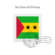 Sao Tome and Principe Flag Postage Stamp