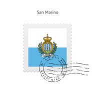 San Marino Flag Postage Stamp