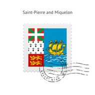Saint-Pierre and Miquelon Flag Postage Stamp
