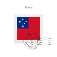 Samoa Flag Postage Stamp