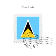 Saint Lucia Flag Postage Stamp