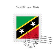 Saint Kitts and Nevis Flag Postage Stamp