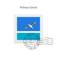 Midway Islands Flag Postage Stamp