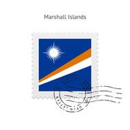 Marshall Islands Flag Postage Stamp