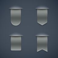 set of gray ribbons different shapes