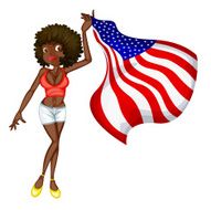 USA flag girl