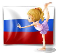 Flag of Russia with a ballet dancer
