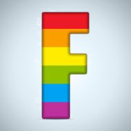 Gay Pride Glass Alphabet with Rainbow Flag N2