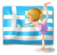 Flag of Greece with a ballet dancer