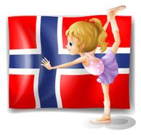 Flag of the Bouvet Island with a girl