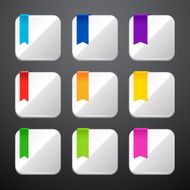 Set of the app icons with ribbons
