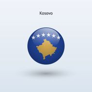 Round flag of Kosovo