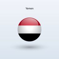 Round flag of Yemen