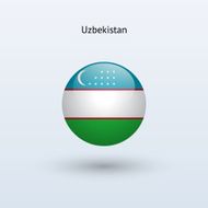 Round flag of Uzbekistan