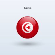Round flag of Tunisia