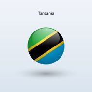 Round flag of Tanzania