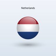 Round flag of Netherlands
