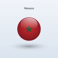 Round flag of Morocco