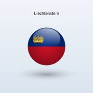 Round flag of Liechtenstein