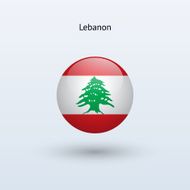 Round flag of Lebanon