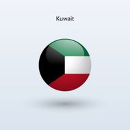 Round flag of Kuwait