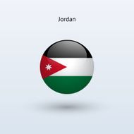 Round flag of Jordan