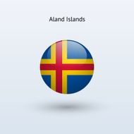 Round flag of Aland Islands