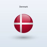 Round flag of Denmark