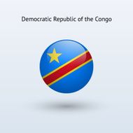 Round flag Democratic Republic of the Congo