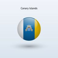 Round flag of Canary Islands