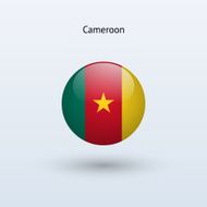 Round flag of Cameroon