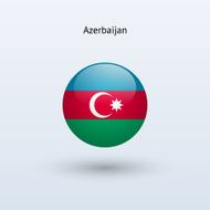 Round flag of Azerbaijan