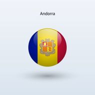 Round flag of Andorra