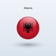 Round flag of Albania