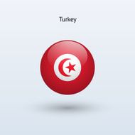 Round flag of Turkey