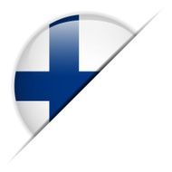 Finland Flag Glossy Button Hidden