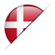 Denmark Flag Glossy Button Hidden