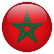 Morocco Flag Glossy Button N6