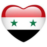 Syria Flag Heart Glossy Button