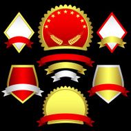 Set of emblems and banners