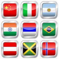 metal square national flags N3
