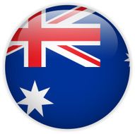 Australia Flag Glossy Button N2