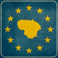 Grunge Lithuania European button