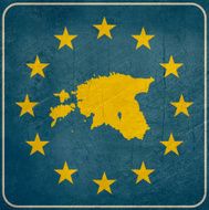 Grunge Estonia European button