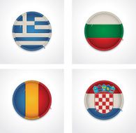 Flags of countries as fabric badges N10