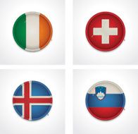 Flags of countries as fabric badges N13