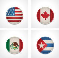Flags of countries as fabric badges N17