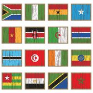 distressed wooden flags