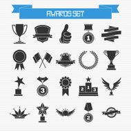 Vector set of trophies and awards