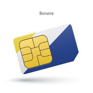 Bonaire mobile phone sim card with flag